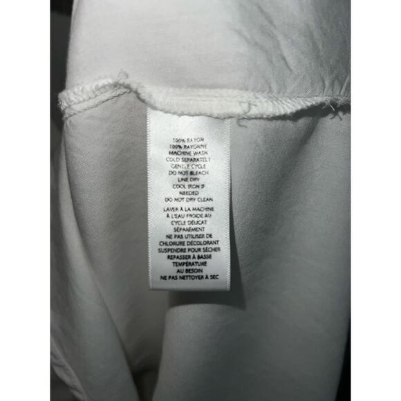 Beachlunchlounge white 100% rayon blouse v-neck pullover made in India size S - Picture 3 of 7